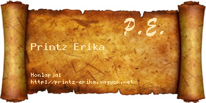 Printz Erika névjegykártya